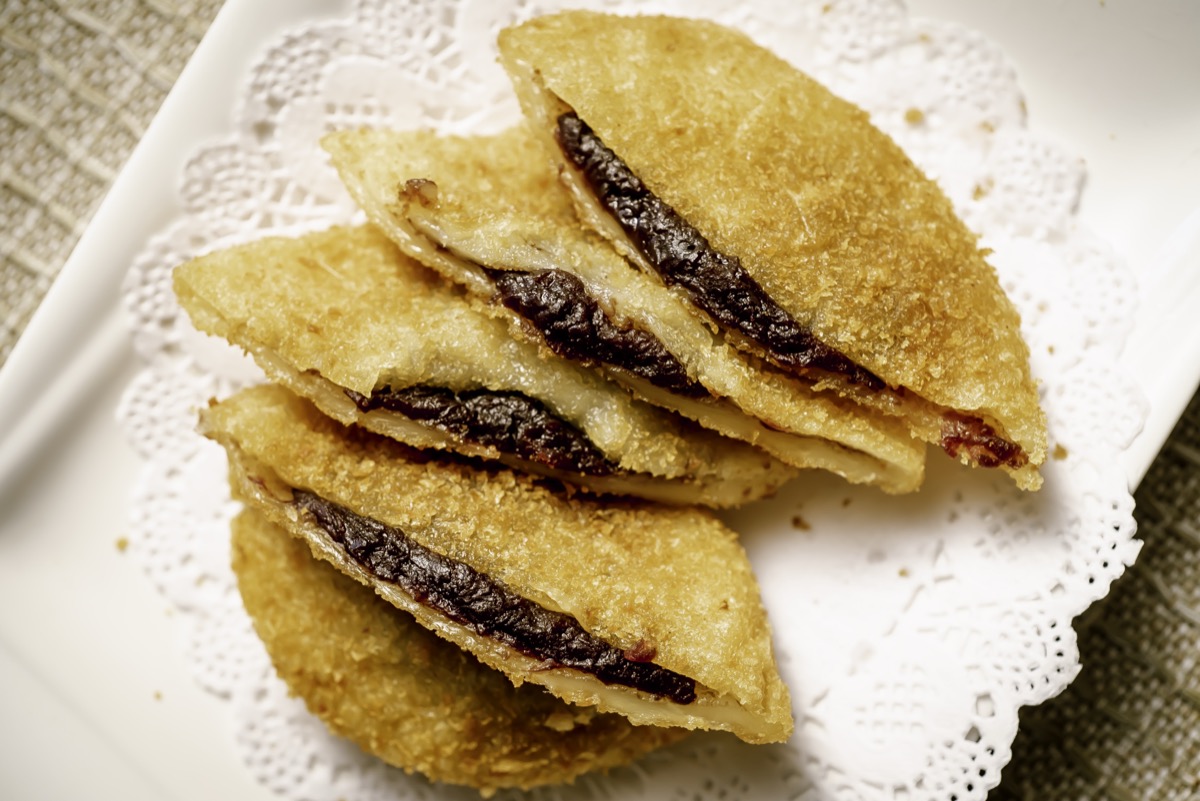 Fried sesame cake dessert at Din Ding Dumpling House Bay Area
